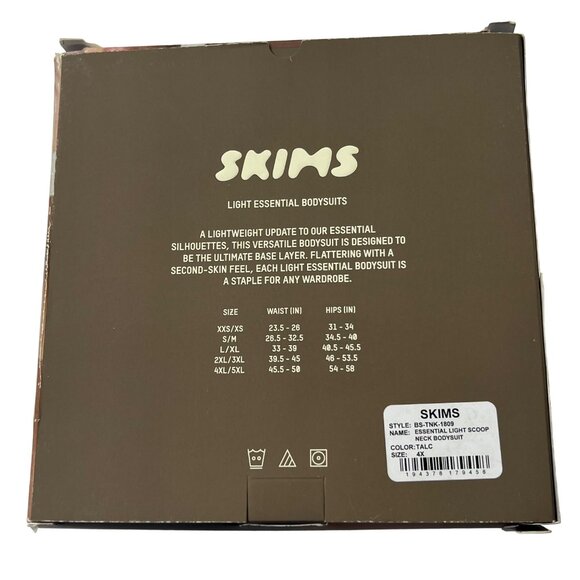 SKIMS Light Essential Scoop Neck Bodysuit Talc Womens 4X - Picture 7 of 9